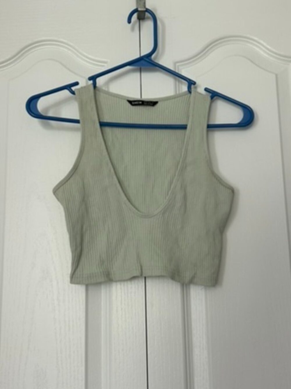 SHEIN | Mint Green Ribbed Scoop Neck Crop Tank | Size XS